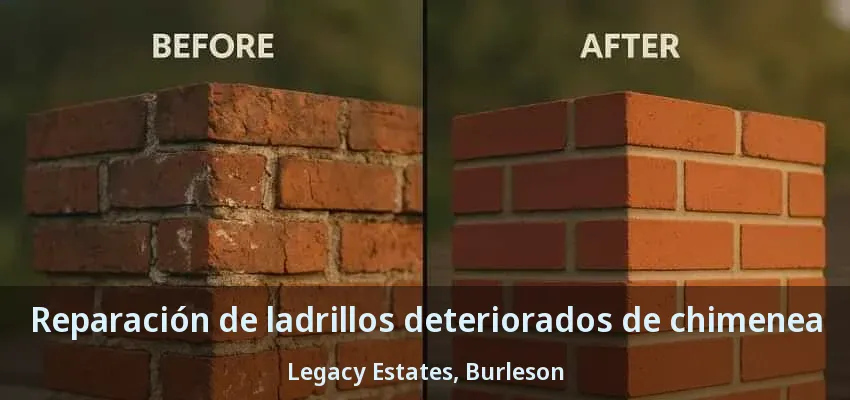 Reparación de ladrillos deteriorados de chimenea Legacy Estates, Burleson - TX